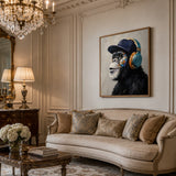 Nocturne Listener - hand-painted oil painting on canvas