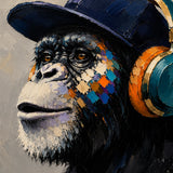 Nocturne Listener - hand-painted oil painting on canvas