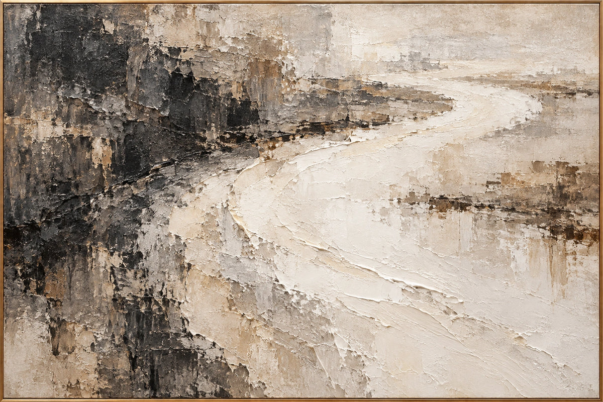 Between Dark Banks — Abstract oil painting