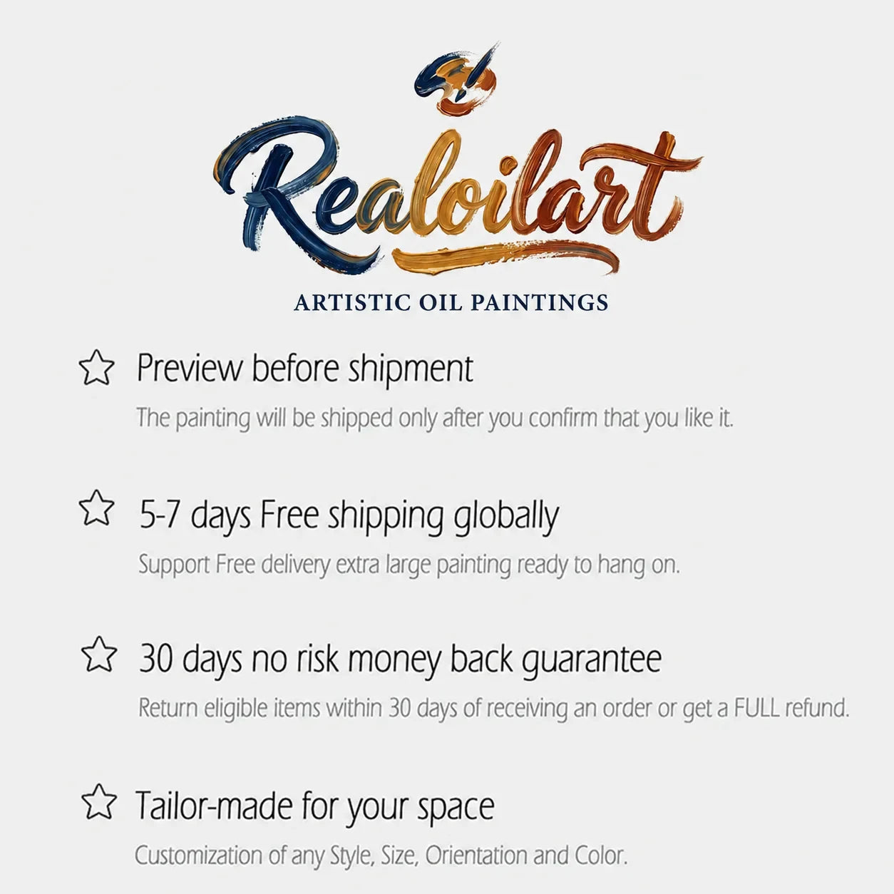 Realoilart hand-painted oil painting, quality and process