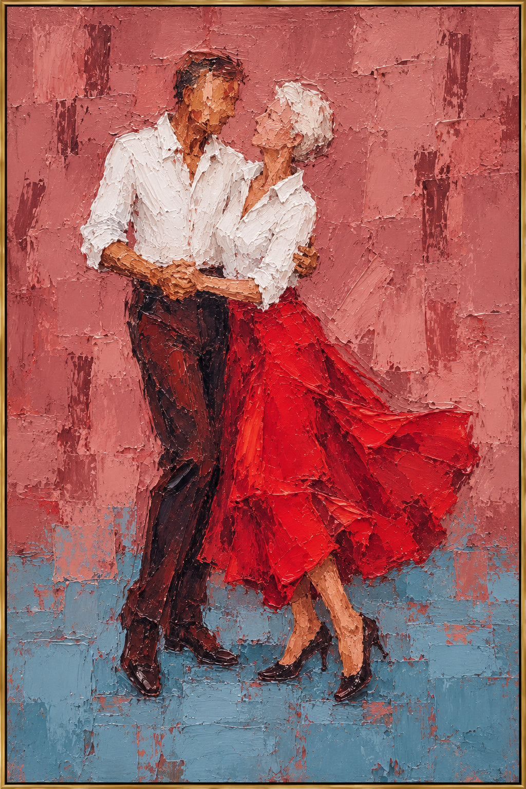 Dance in Red — Dancing Couple oil painting, view 2