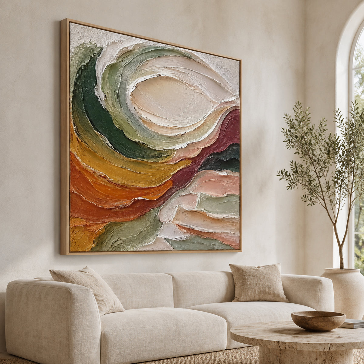Earth in Motion — Textured Abstract oil painting, view 2
