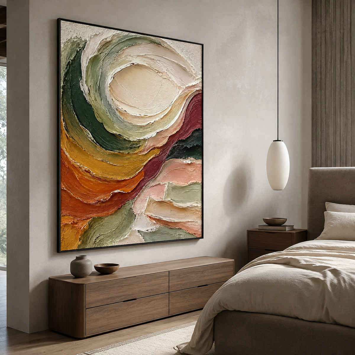 Earth in Motion — Textured Abstract oil painting, view 3