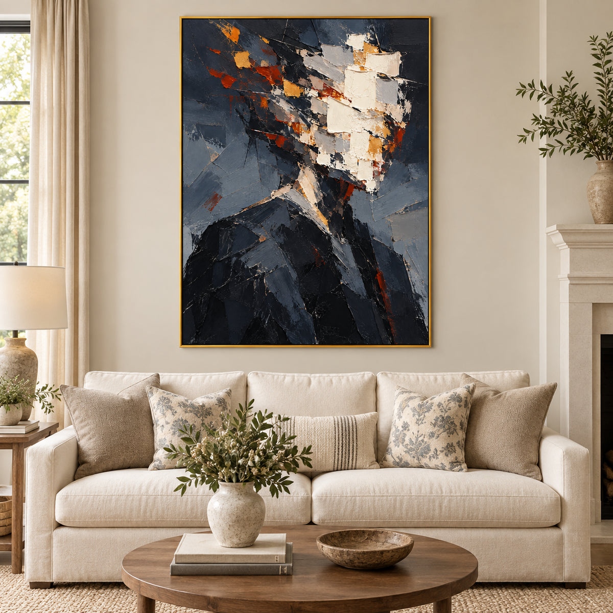 Fragmented Gentleman — Abstract Male Portrait oil painting, view 4