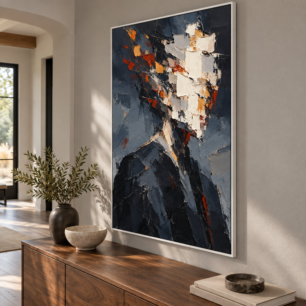 Fragmented Gentleman — Abstract Male Portrait oil painting, view 6
