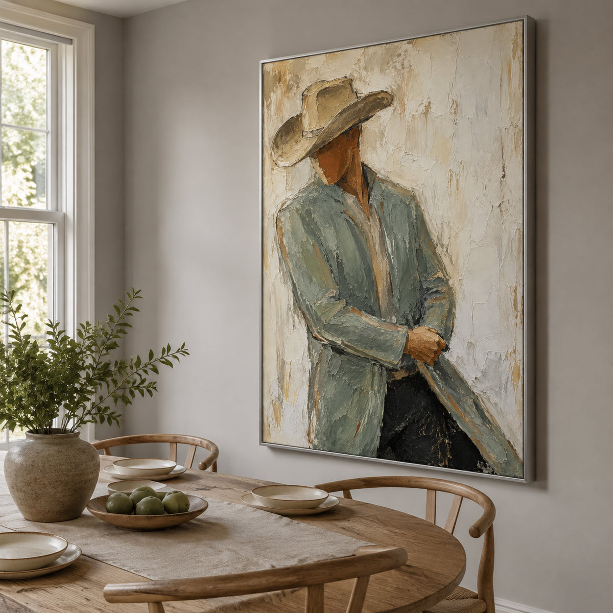 Prairie Poise — Western Cowboy Portrait oil painting, view 5