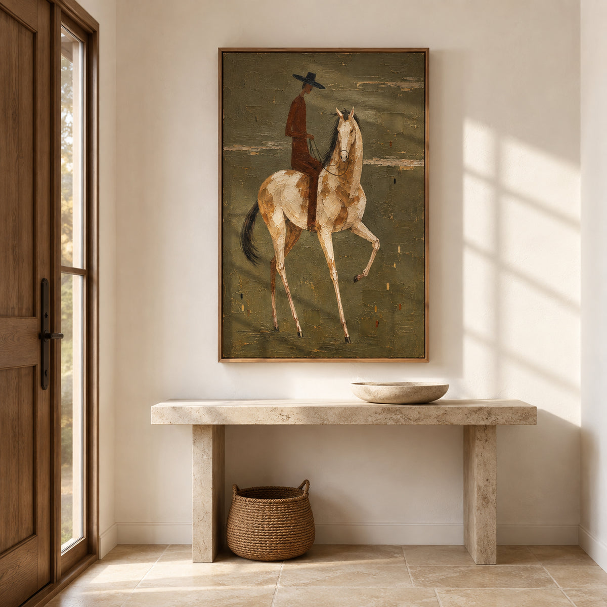 Prairie Passage — Western Horse and Rider oil painting, view 4