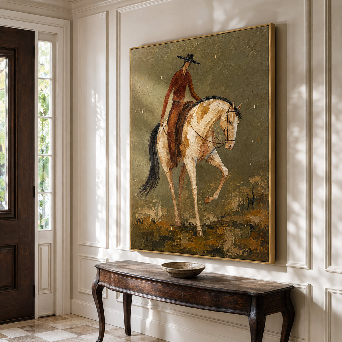 Quiet Saddle — Western Horse and Rider oil painting, view 6