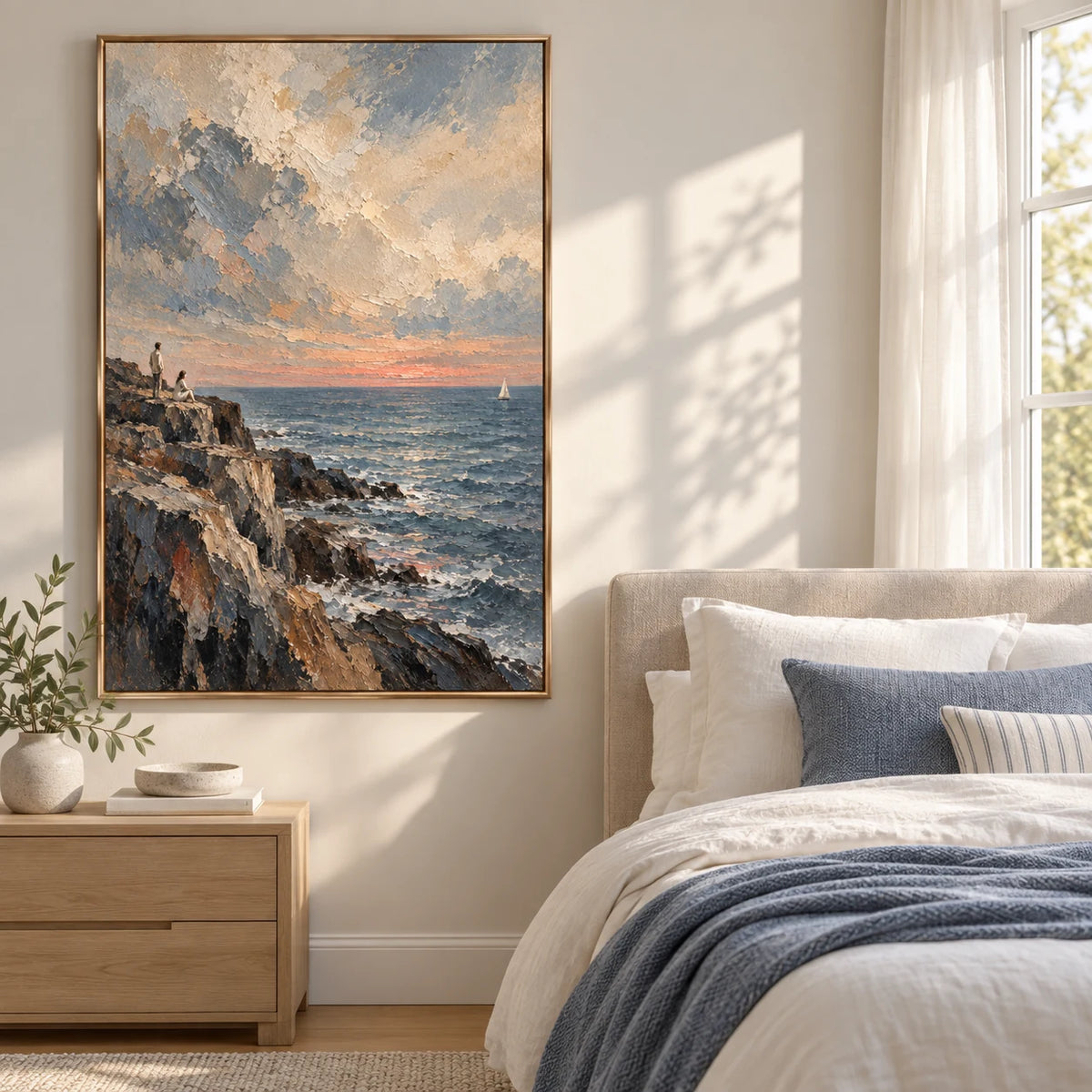 Listening Coast oil painting - bedroom, front view
