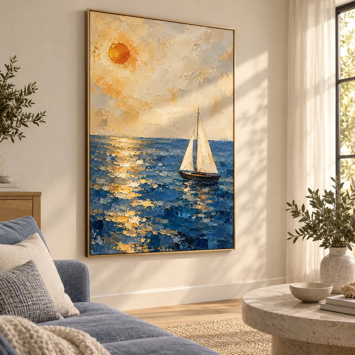 Sail into Amber oil painting - living room, left view