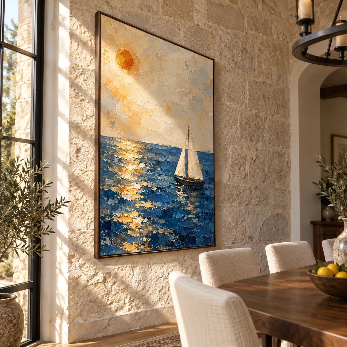 Sail into Amber oil painting - dining room, left view