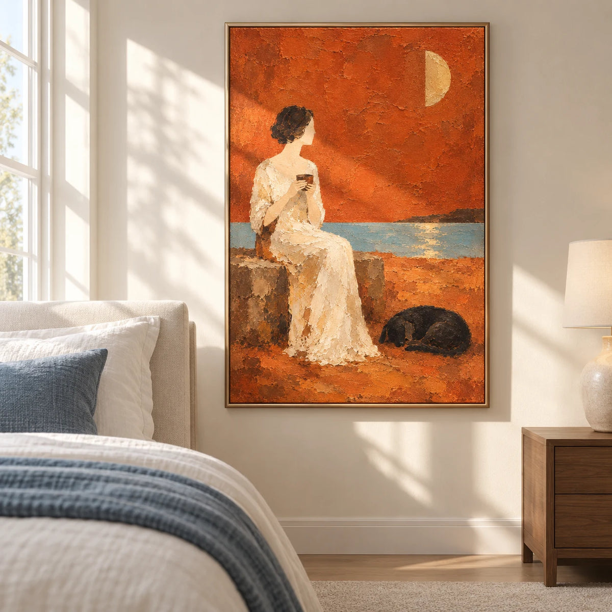 Evening Companion oil painting - bedroom, front view