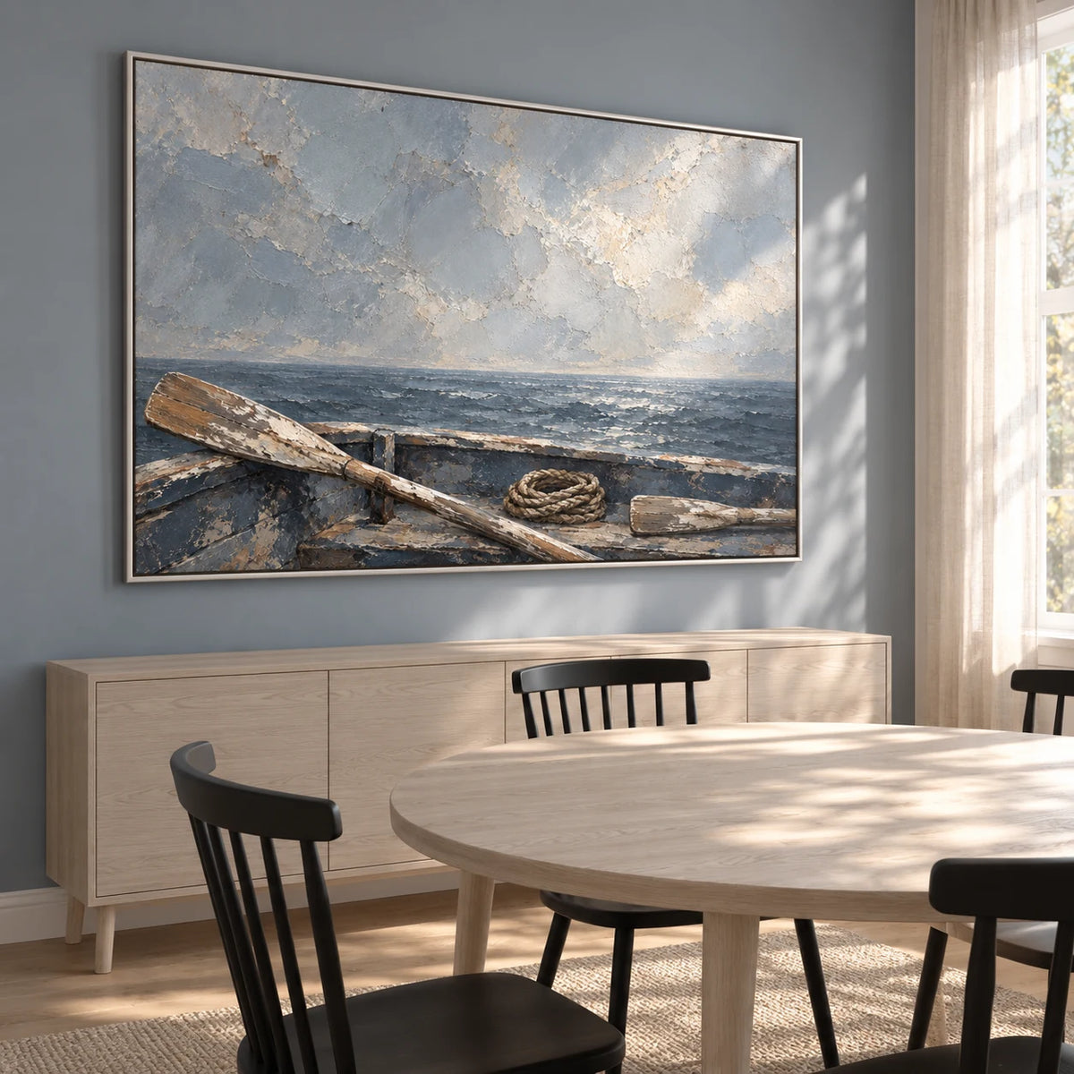 Oars at Rest oil painting - dining room view