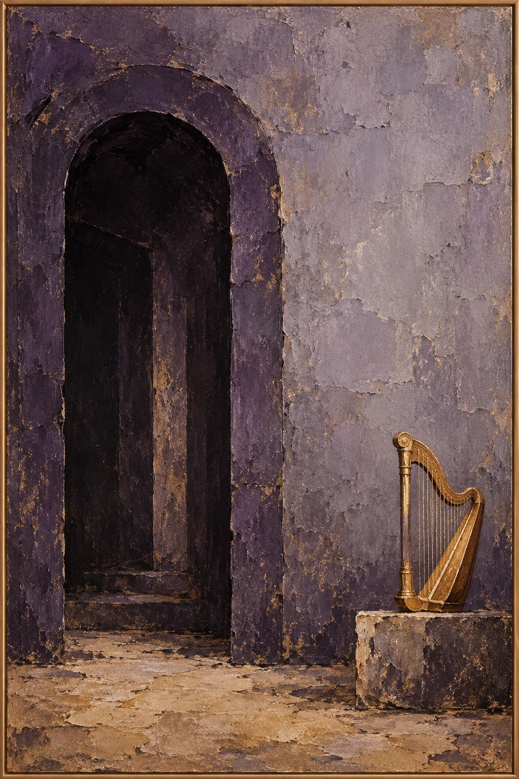 Last Note oil painting - original framed artwork