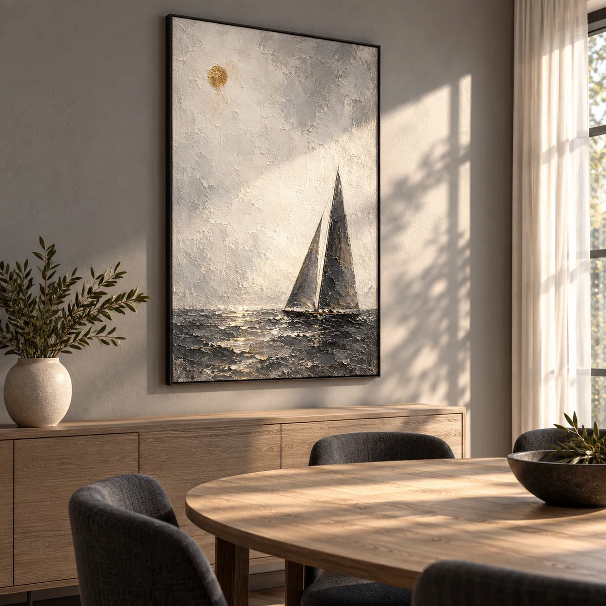 Silent Sail oil painting - dining room view