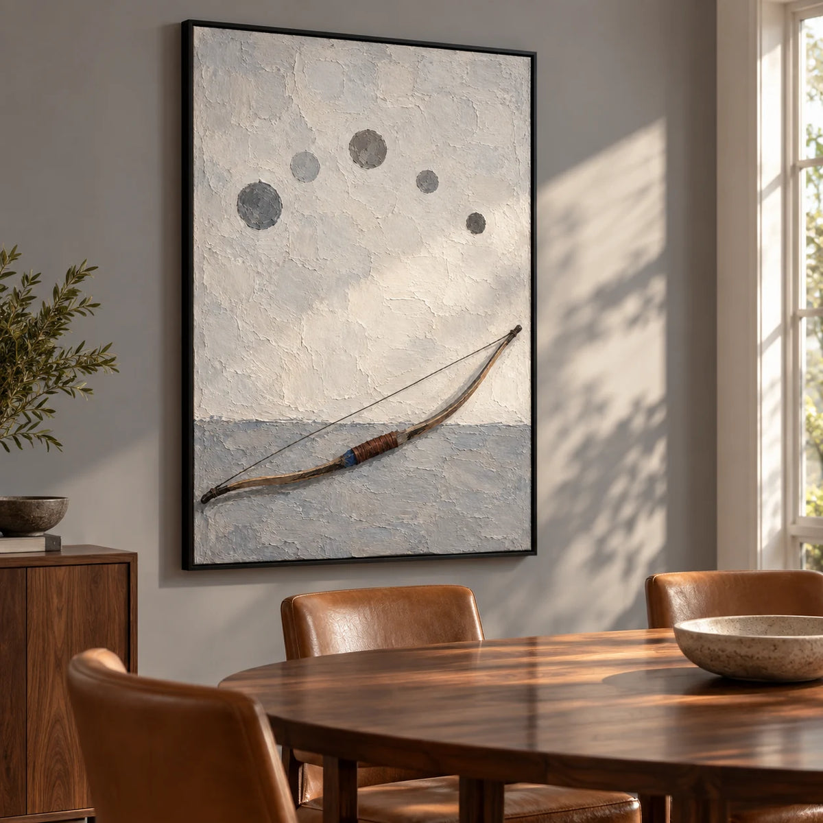 Measured Quiet oil painting - dining room view