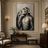 Silver Sentinel - hand-painted oil painting on canvas