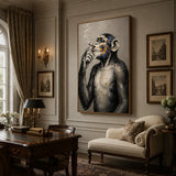 Silver Sentinel - hand-painted oil painting on canvas