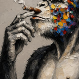 Silver Sentinel - hand-painted oil painting on canvas
