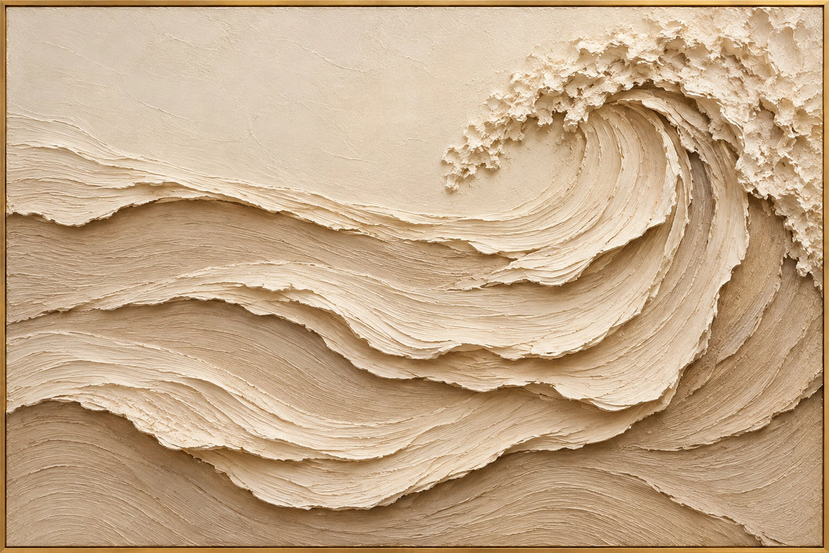 Ivory Unfolding — Abstract oil painting