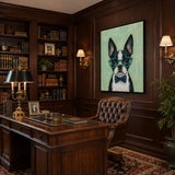 Verdant Hound - hand-painted oil painting on canvas