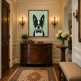 Verdant Hound - hand-painted oil painting on canvas