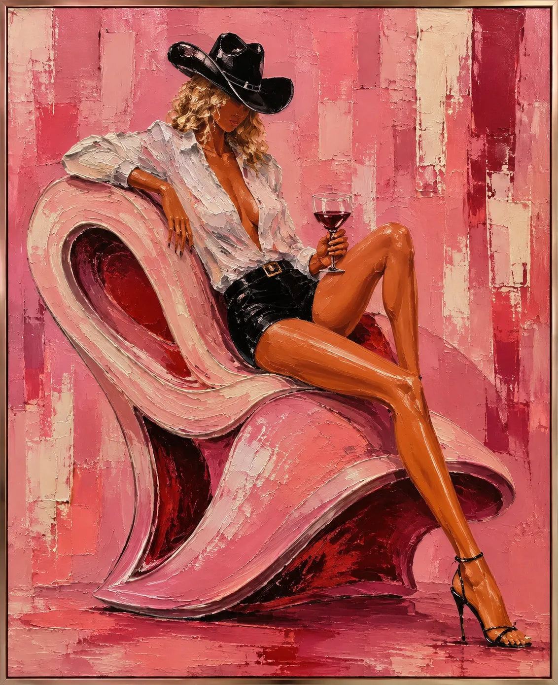 Pink Lounge Cowgirl - artwork front view