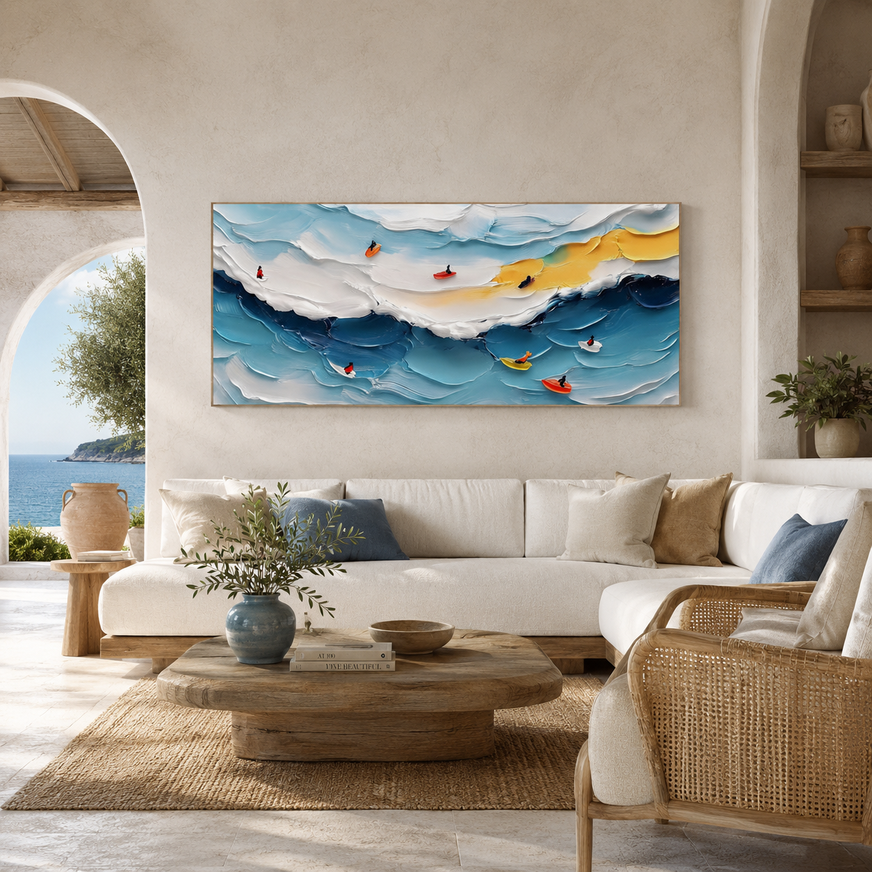 Coastal Play - hand-painted portrait oil painting on canvas by Realoilart