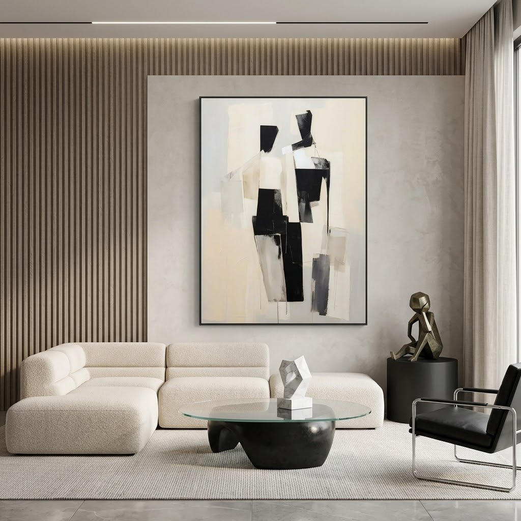 Abstract Figures - hand-painted portrait oil painting on canvas by Realoilart