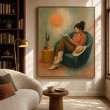 Sunlit Chapter - straight-on front view of the vertical Western oil painting