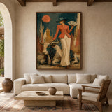 Scarlet Rodeo - straight-on front view of the vertical Western oil painting