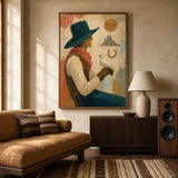 Symbols of the Range - straight-on front view of the vertical Western oil painting