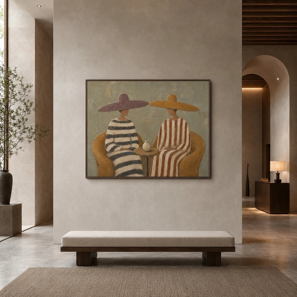 Striped Conversation - straight-on front view