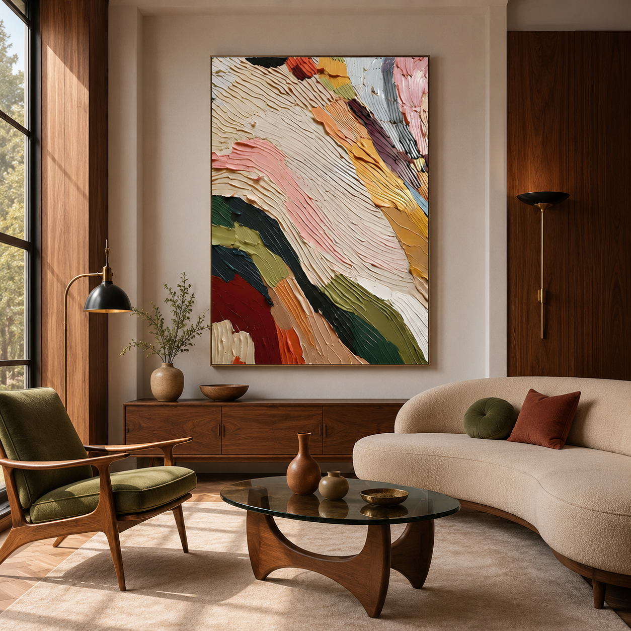Chromatic Currents - hand-painted abstract oil painting on canvas by Realoilart