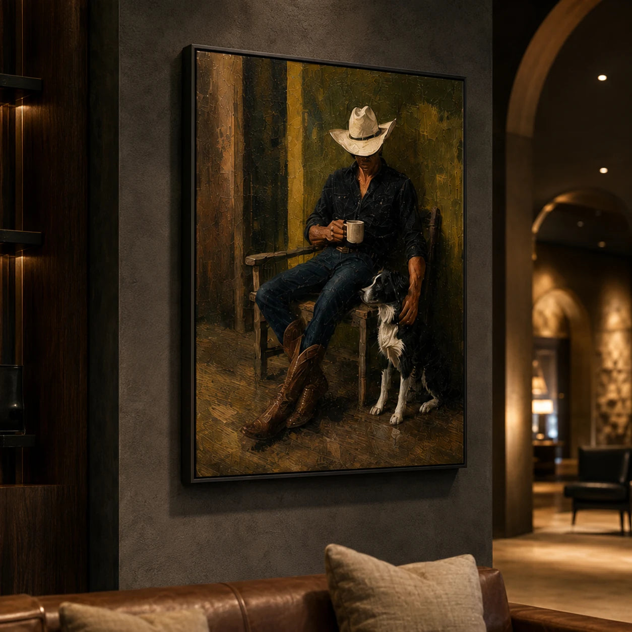 Cowboy Companion - displayed from a left 30-degree room angle