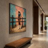 Lasso Cowgirl - displayed from a left 30-degree room angle