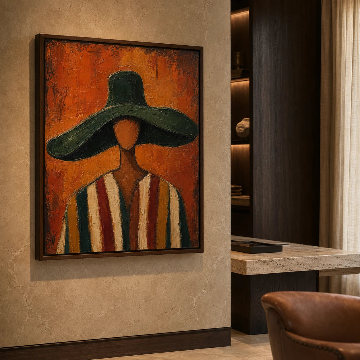 Emerald Brim - displayed from a left 30-degree room angle
