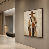 Patchwork Cowboy - displayed from a right 45-degree room angle