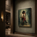 Card Cowgirl - displayed from a right 45-degree room angle