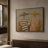 Striped Conversation - displayed from a right 45-degree room angle