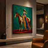Painted Rider - displayed from a right 45-degree room angle