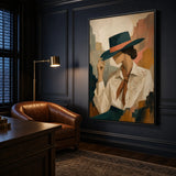 Teal Brim Reverie displayed from a right 45-degree room angle