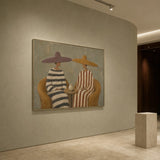 Striped Conversation - shown from a close oblique interior angle