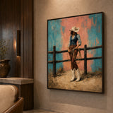Lasso Cowgirl - shown from a close oblique interior angle
