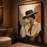 Teal Brim Reverie shown from a close oblique interior angle