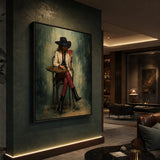 Card Cowgirl - shown from a close oblique interior angle