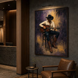 Cowboy Guitar - shown from a close oblique interior angle