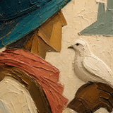 Symbols of the Range detail showing the painted subject and textured color
