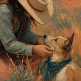 Canyon Kindred detail showing the painted subject and textured color