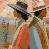 Opposite Horizons detail showing the painted subject and textured color